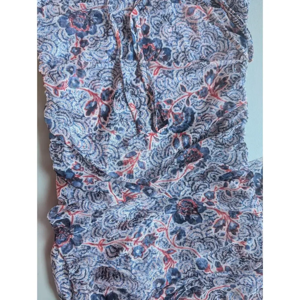 NWT MISA MISA LOS ANGELES Halter-Neck Mesh Midi Dress Size XS Blue #MB446 - Picture 11 of 11